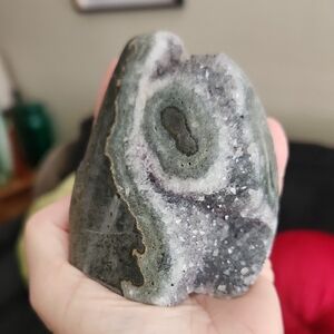 Stunning Lavender, Gray, and White Geode Crystal Amethyst Sugar Druzy